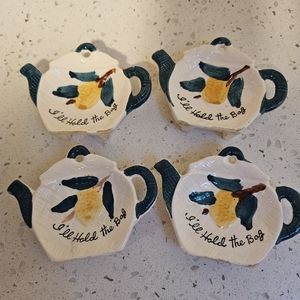4 vintage tea bag holders